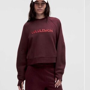 🆕 Lululemon Scuba Oversized Pullover *Wordmark in Garnet Size M/L